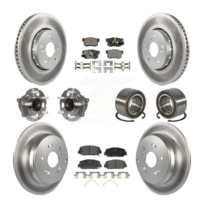 Kit de plaquettes de rotor de frein revêtues de roulement de moyeu avant et arrière (10 pièces) pour Acura RDX FW 13-18