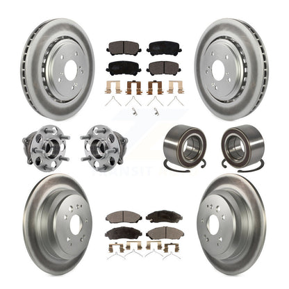 Kit de plaquettes de rotor de frein revêtues de roulement de moyeu avant et arrière (10 pièces) pour Acura MDX AW 14-16