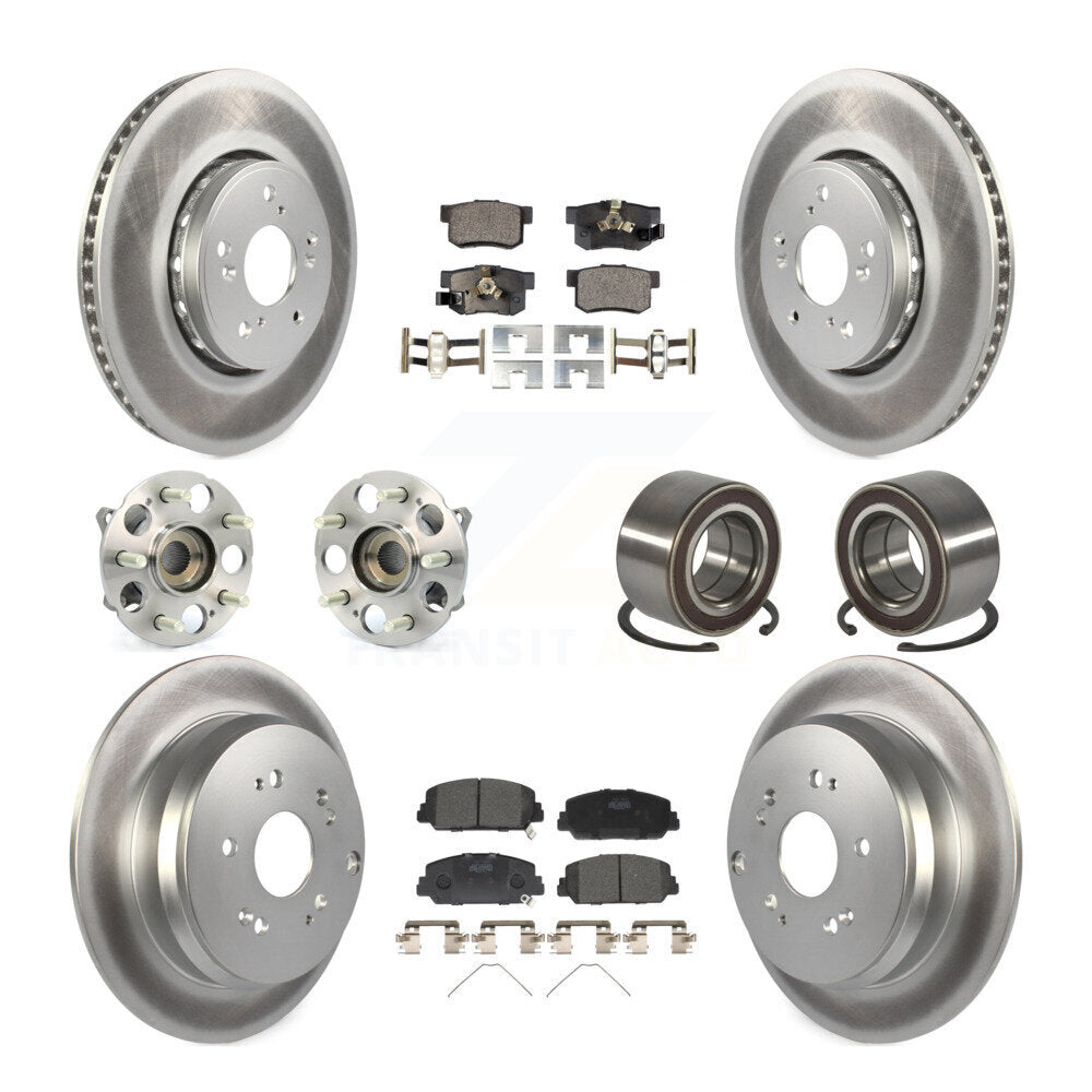 Kit de plaquettes de rotor de frein revêtues de roulement de moyeu avant et arrière (10 pièces) pour Acura RDX AW 17-18