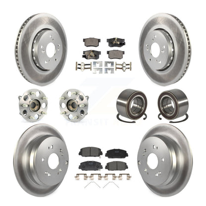 Kit de plaquettes de rotor de frein revêtues de roulement de moyeu avant et arrière (10 pièces) pour Acura RDX AW 17-18