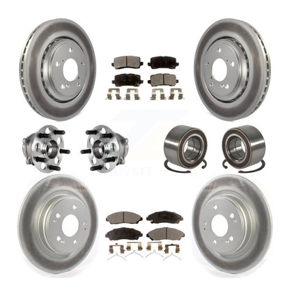 Kit de rotors et plaquettes de frein à disque revêtus de roulement de moyeu avant et arrière (10 pièces) pour Acura MD