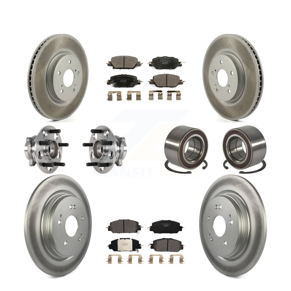 Kit de Rotor et de plaquettes de frein à disque revêtus de roulement de moyeu avant et arrière (10 pièces) pour Honda CR-