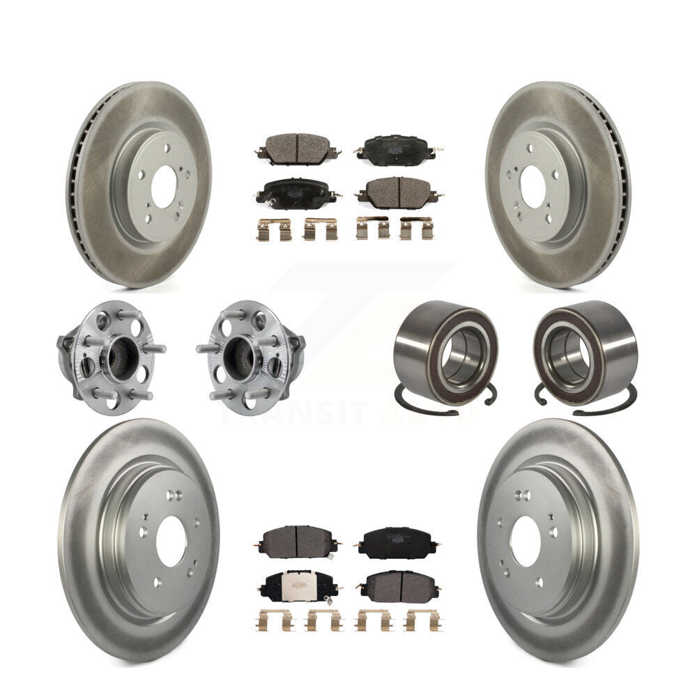 Kit de Rotor et de plaquettes de frein à disque revêtus de roulement de moyeu avant et arrière (10 pièces) pour Honda CR-