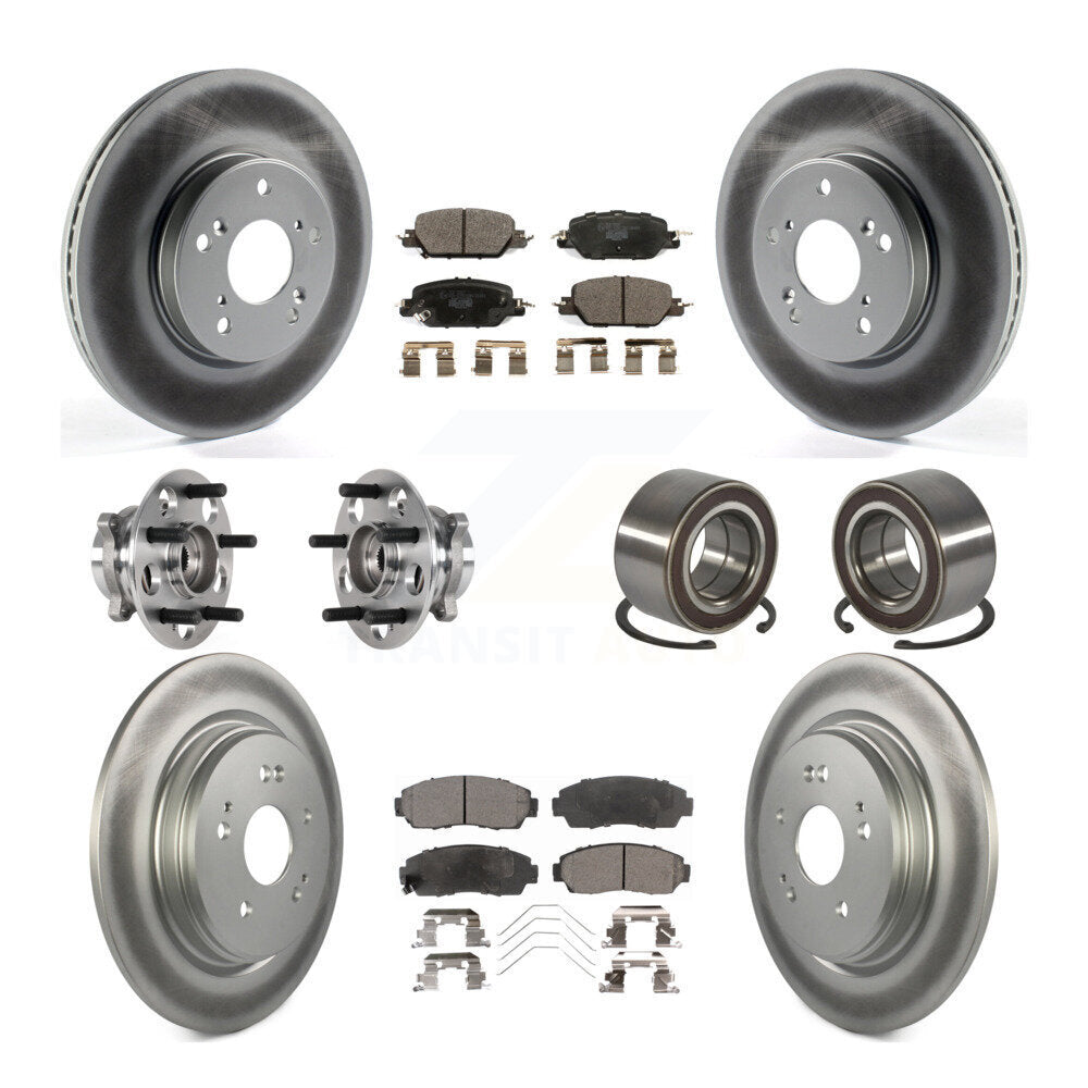Kit de Rotor et de plaquettes de frein à disque revêtus de roulement de moyeu avant et arrière (10 pièces) pour Honda CR-
