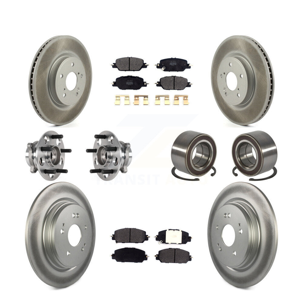 Kit de Rotor et de plaquettes de frein à disque revêtus de roulement de moyeu avant et arrière (10 pièces) pour Honda CR-