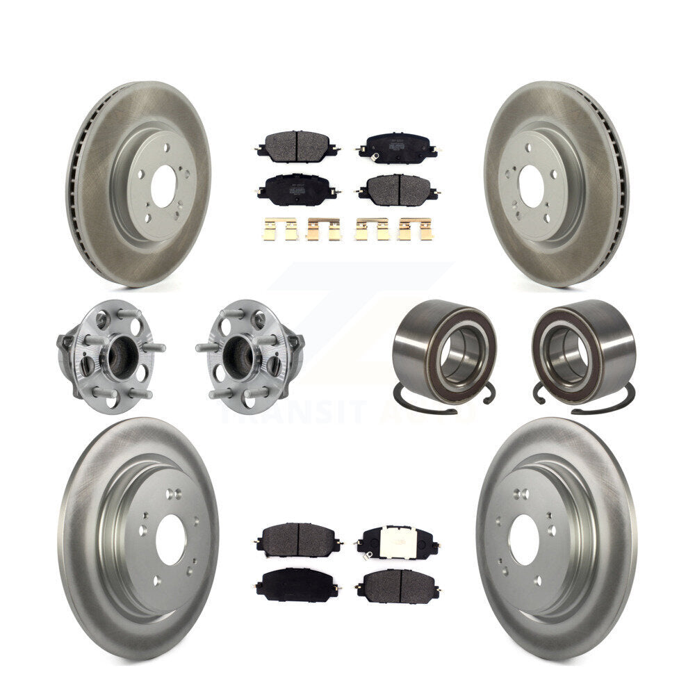 Kit de Rotor et de plaquettes de frein à disque revêtus de roulement de moyeu avant et arrière (10 pièces) pour Honda CR-