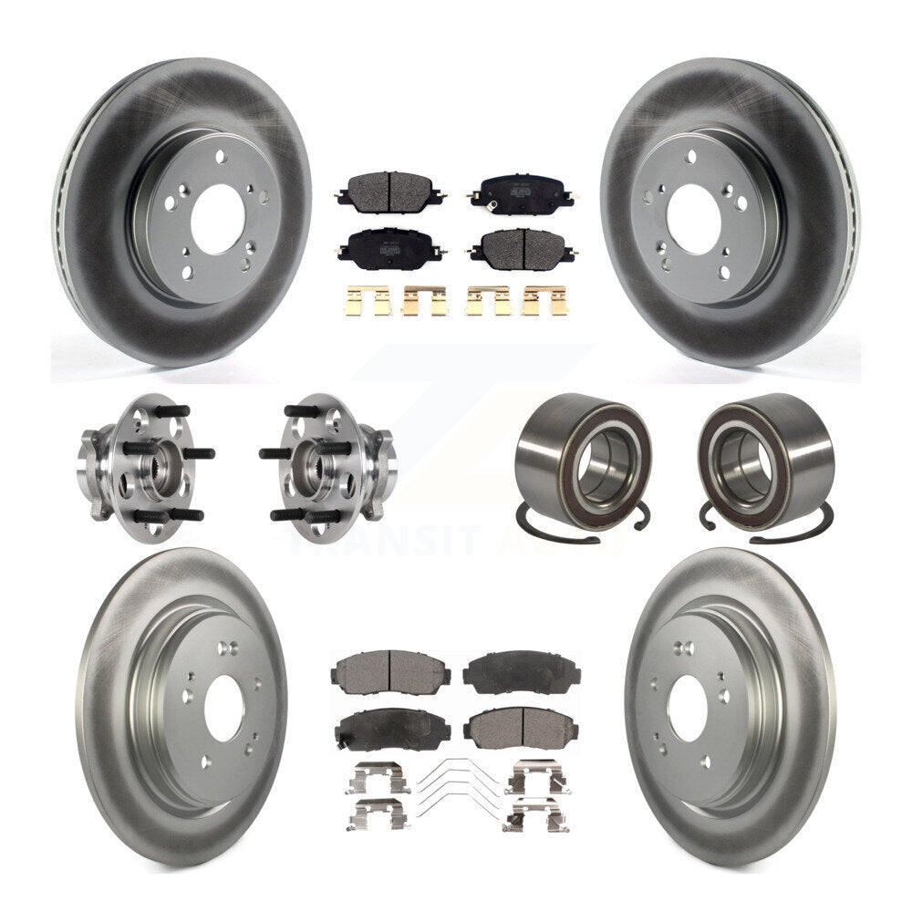 Kit de Rotor et de plaquettes de frein à disque revêtus de roulement de moyeu avant et arrière (10 pièces) pour Honda CR-