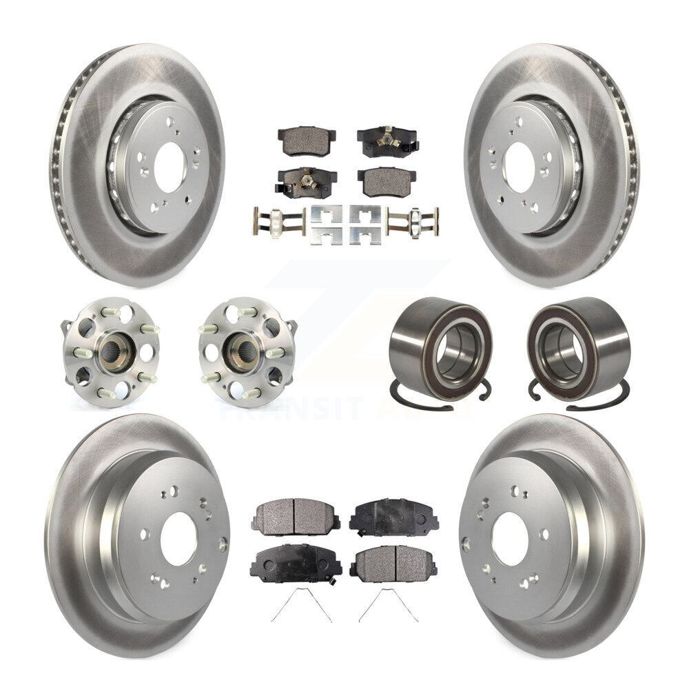 Kit de plaquettes de rotor de frein revêtues de roulement de moyeu avant et arrière (10 pièces) pour Acura RDX AW 17-18