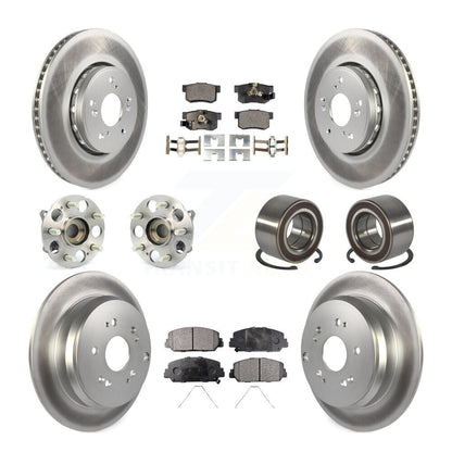Kit de plaquettes de rotor de frein revêtues de roulement de moyeu avant et arrière (10 pièces) pour Acura RDX AW 17-18