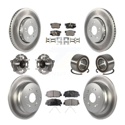 Kit de plaquettes de rotor de frein revêtues de roulement de moyeu avant et arrière (10 pièces) pour Acura RDX FW 13-18