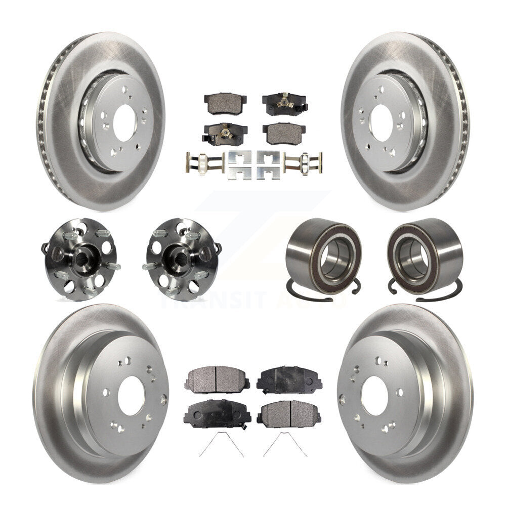 Kit de plaquettes de rotor de frein revêtues de roulement de moyeu avant et arrière (10 pièces) pour Acura RDX AW 13-16