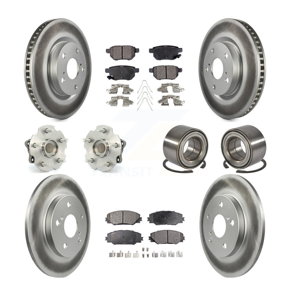 Kit de rotor et de plaquettes de frein revêtus de roulement de moyeu avant et arrière (10 pièces) pour Toyota Corolla i
