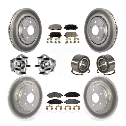 Kit de rotors et plaquettes de frein à disque revêtus de roulement de moyeu avant et arrière (10 pièces) pour Acura MD