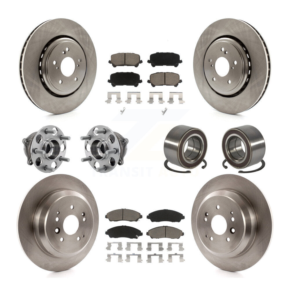 Kit de rotors et plaquettes de frein avec roulement de moyeu avant et arrière (10 pièces) pour Acura MDX AW 2014 – 2016