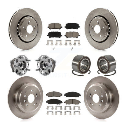 Kit de rotors et plaquettes de frein avec roulement de moyeu avant et arrière (10 pièces) pour Acura MDX AW 2014 – 2016