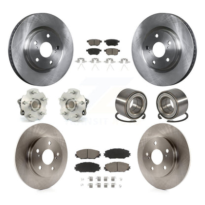Kit de rotors et plaquettes de frein avec roulement de moyeu avant et arrière (10 pièces) pour Toyota Corolla i 17-18