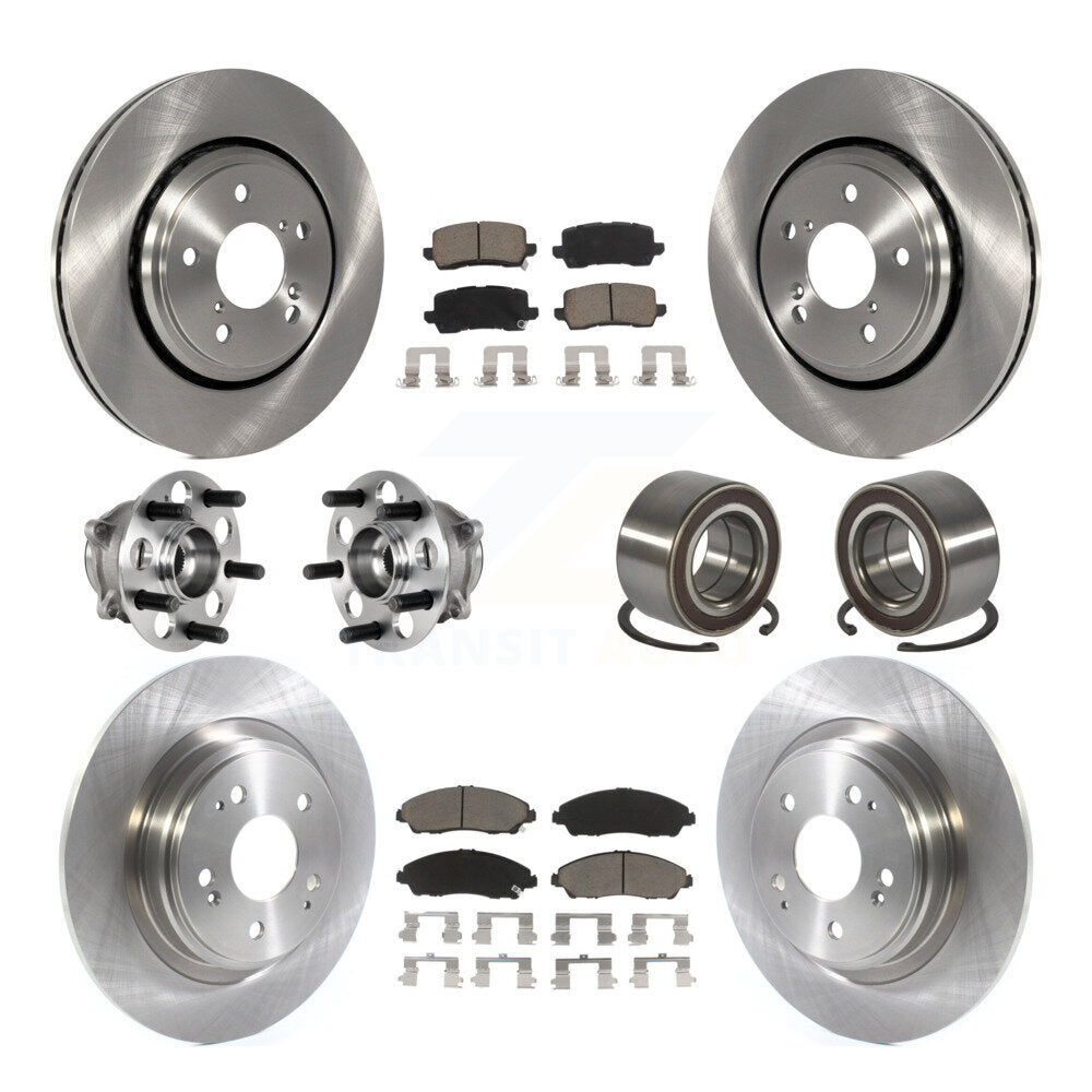 Kit de rotor de frein à disque et de plaquettes en céramique, roulement de moyeu avant et arrière (10 pièces) pour Acura MD