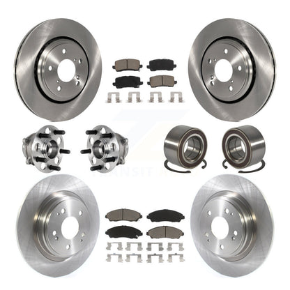Kit de rotor de frein à disque et de plaquettes en céramique, roulement de moyeu avant et arrière (10 pièces) pour Acura MD
