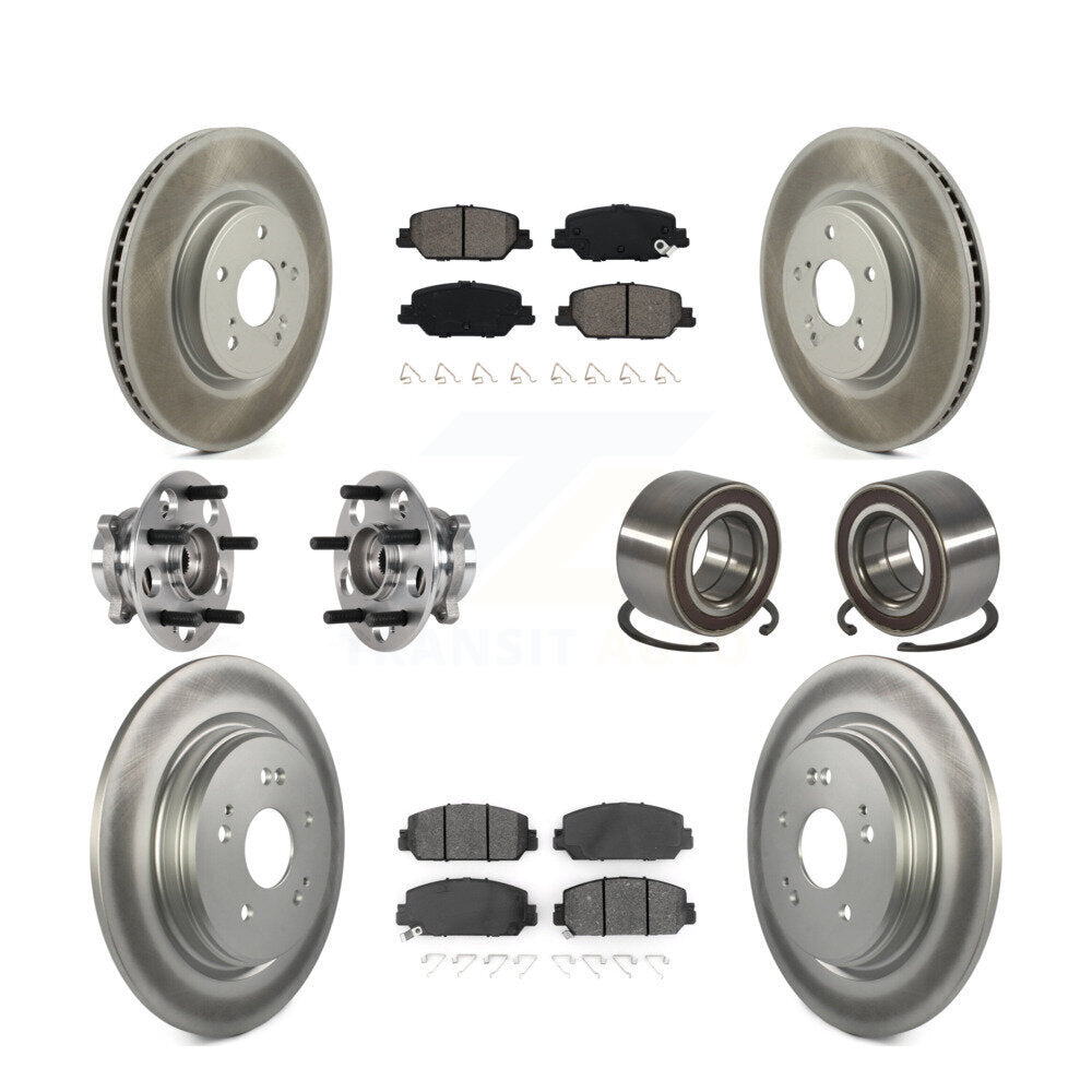 Kit de Rotor et de plaquettes de frein à disque revêtus de roulement de moyeu avant et arrière (10 pièces) pour Honda CR-