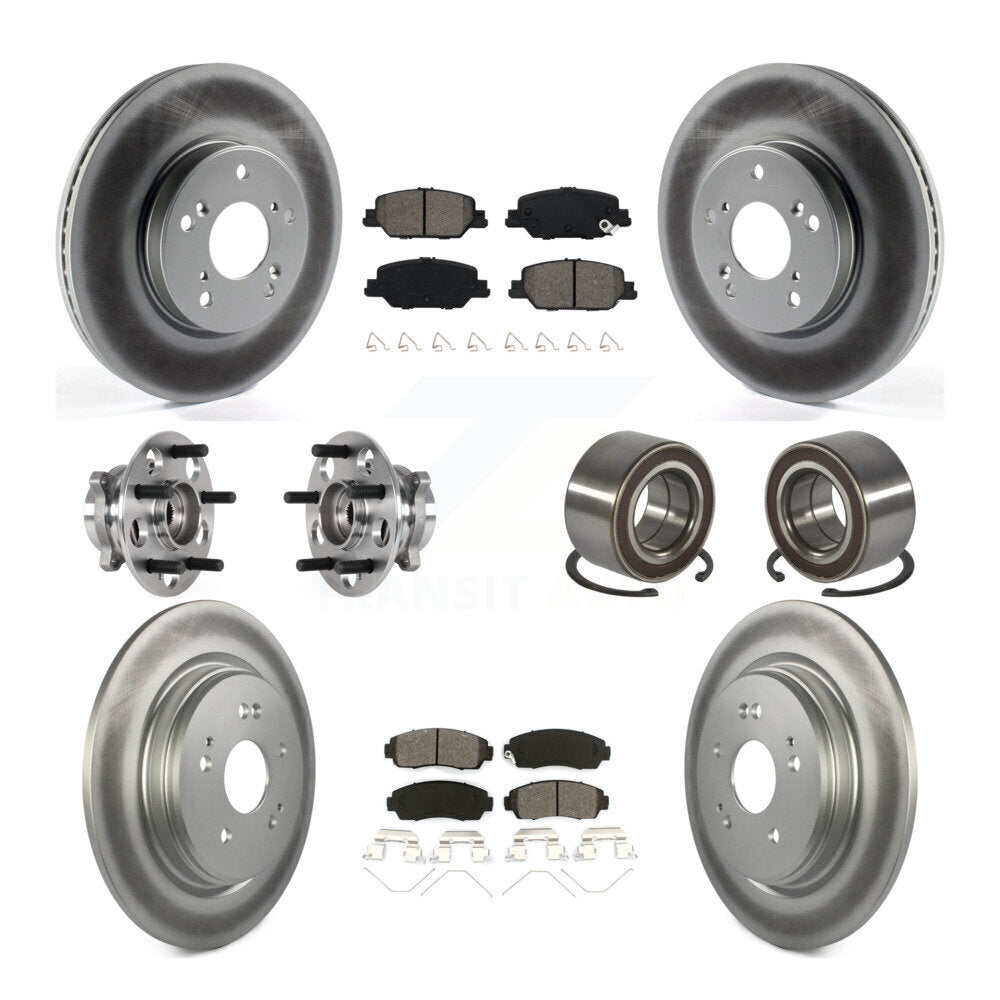 Kit de Rotor et de plaquettes de frein à disque revêtus de roulement de moyeu avant et arrière (10 pièces) pour Honda CR-