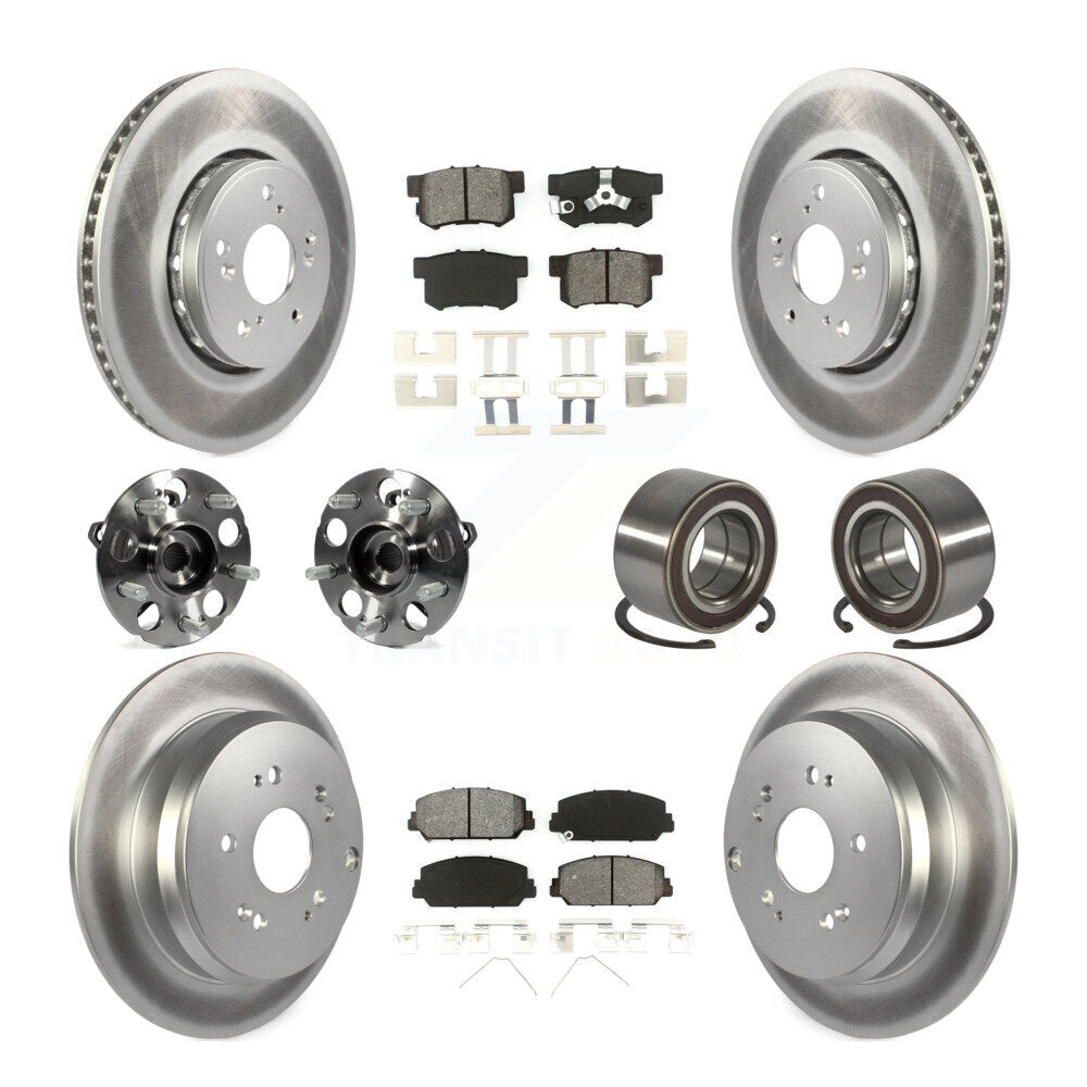Kit de plaquettes de rotor de frein revêtues de roulement de moyeu avant et arrière (10 pièces) pour Acura RDX AW 13-16