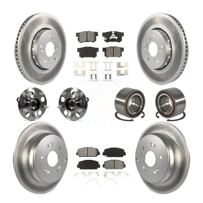 Kit de plaquettes de rotor de frein revêtues de roulement de moyeu avant et arrière (10 pièces) pour Acura RDX AW 13-16