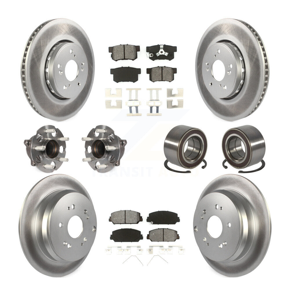 Kit de plaquettes de rotor de frein revêtues de roulement de moyeu avant et arrière (10 pièces) pour Acura RDX FW 13-18