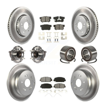 Kit de plaquettes de rotor de frein revêtues de roulement de moyeu avant et arrière (10 pièces) pour Acura RDX FW 13-18