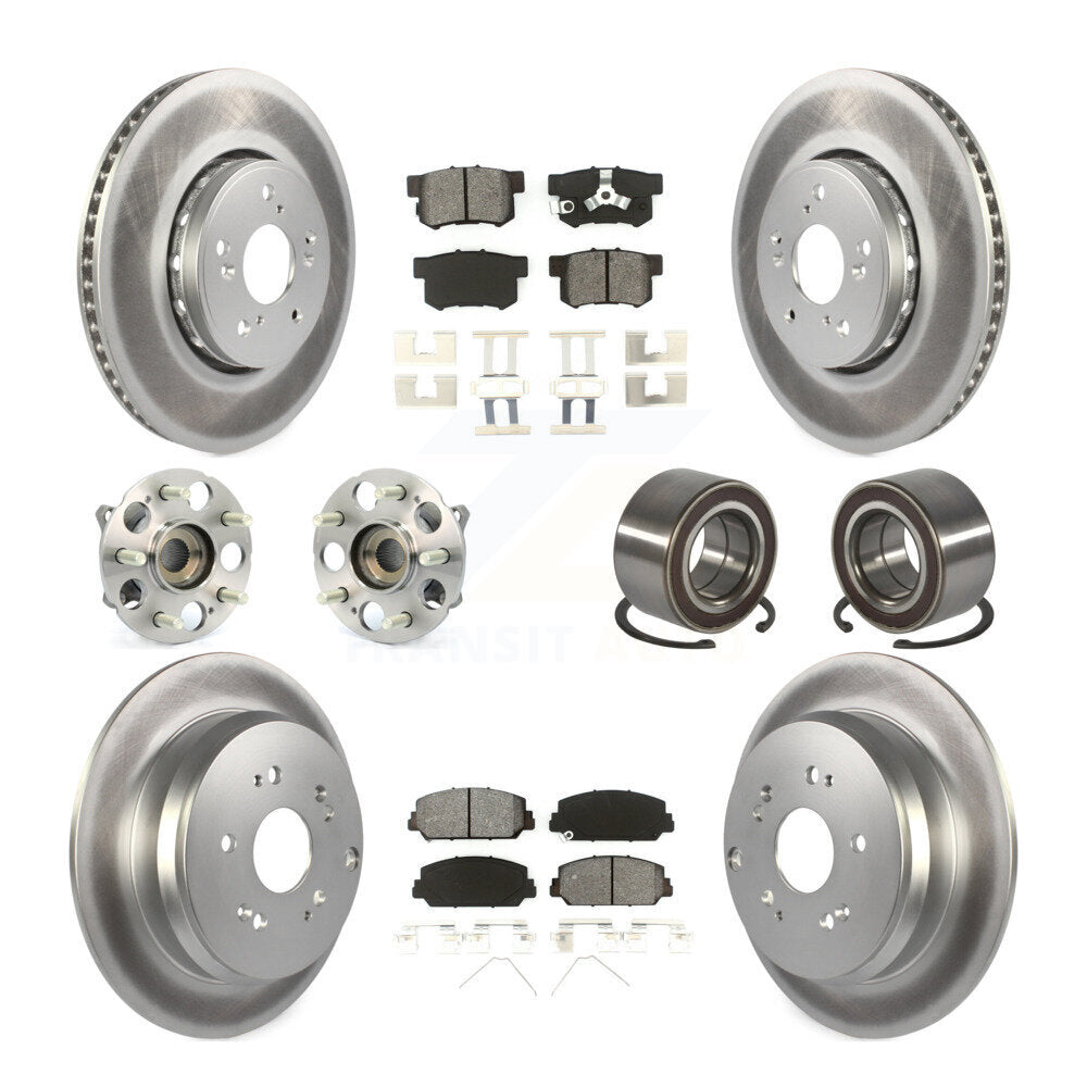 Kit de plaquettes de rotor de frein revêtues de roulement de moyeu avant et arrière (10 pièces) pour Acura RDX AW 17-18