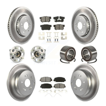 Kit de plaquettes de rotor de frein revêtues de roulement de moyeu avant et arrière (10 pièces) pour Acura RDX AW 17-18