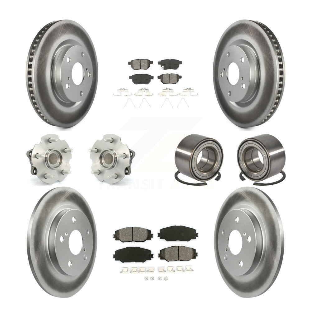 Kit de rotor et de plaquettes de frein revêtus de roulement de moyeu avant et arrière (10 pièces) pour Toyota Corolla i