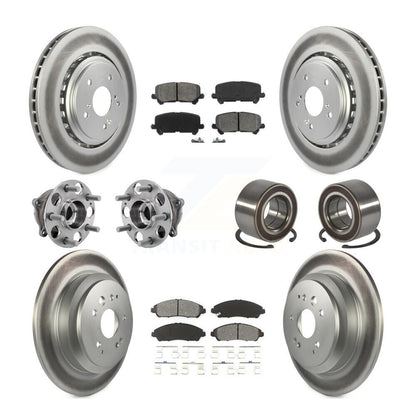 Kit de plaquettes de rotor de frein revêtues de roulement de moyeu avant et arrière (10 pièces) pour Acura MDX AW 14-16