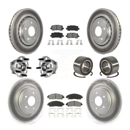 Kit de rotors et plaquettes de frein à disque revêtus de roulement de moyeu avant et arrière (10 pièces) pour Acura MD