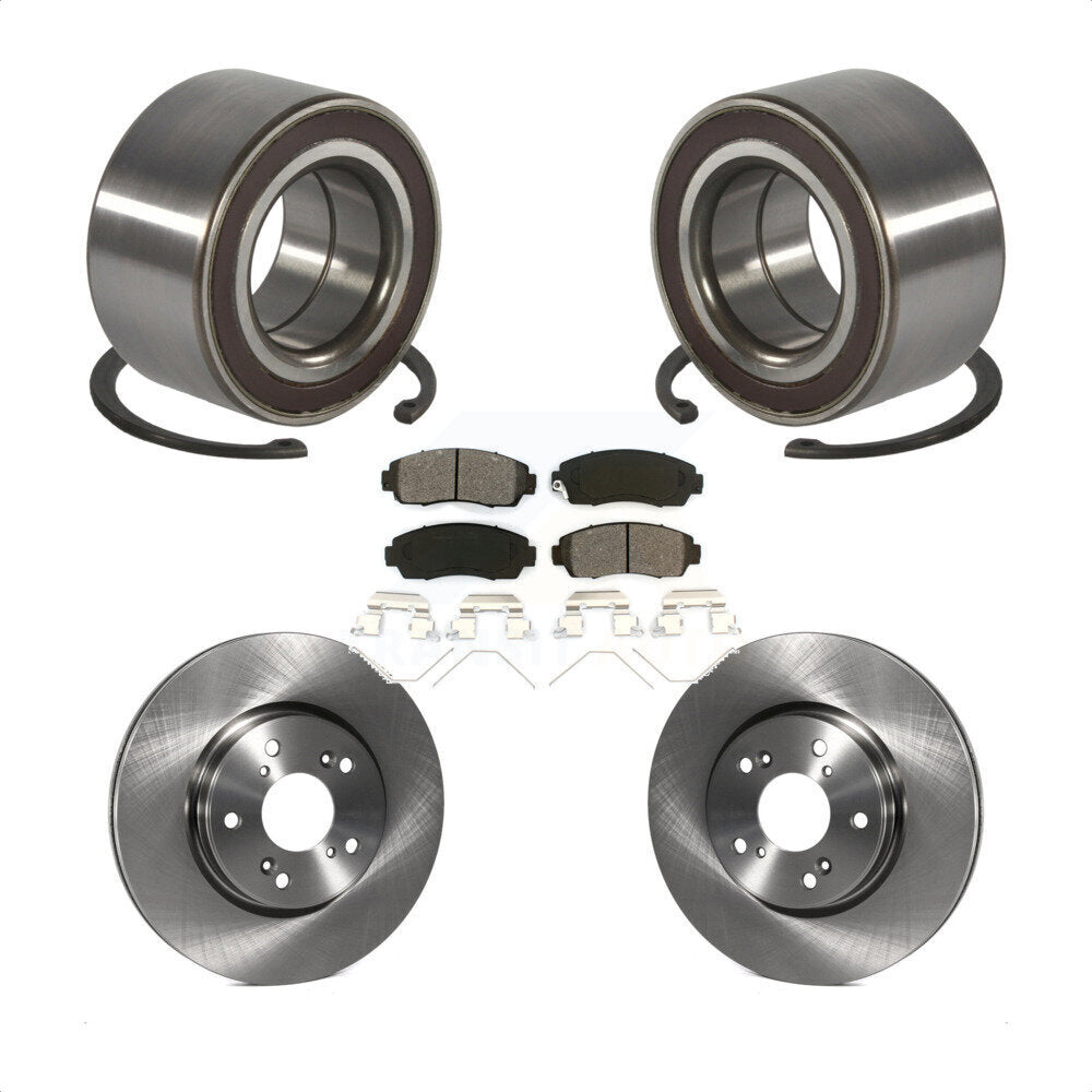 Kit de rotors de frein à disque et de plaquettes semi-métalliques, roulement de roue avant, pour Honda CR-V