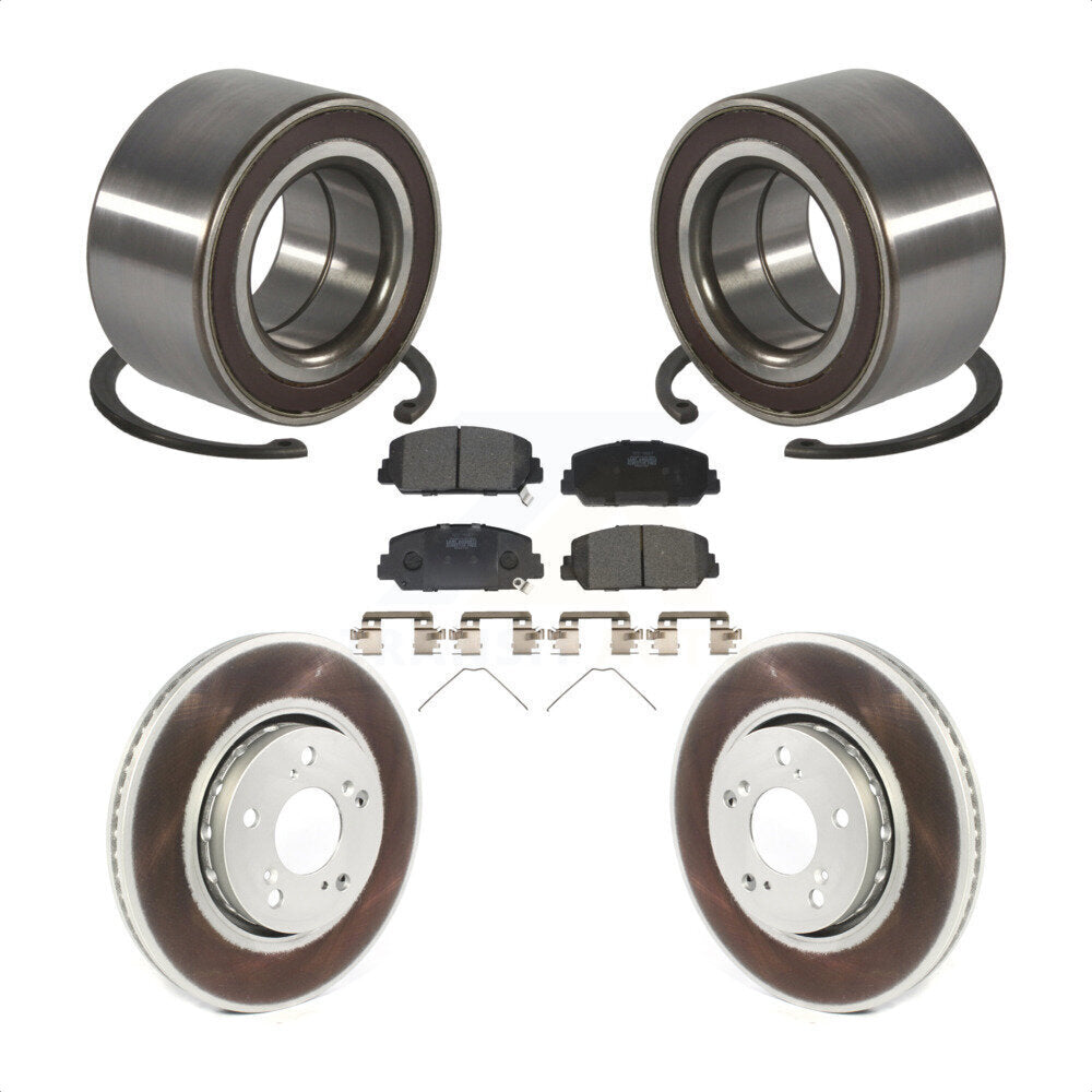 Kit de rotors de frein à disque enduits de roulement de roue avant et de plaquettes en céramique pour Acura RLX