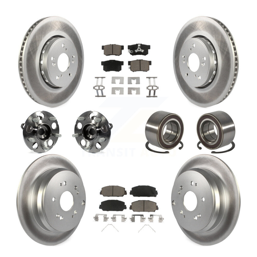 Kit de plaquettes de rotor de frein revêtues de roulement de moyeu avant et arrière (10 pièces) pour Acura RDX AW 13-16