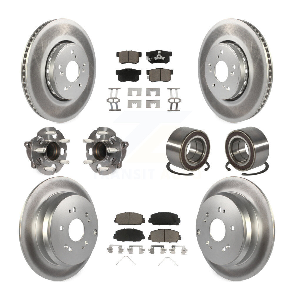 Kit de plaquettes de rotor de frein revêtues de roulement de moyeu avant et arrière (10 pièces) pour Acura RDX FW 13-18