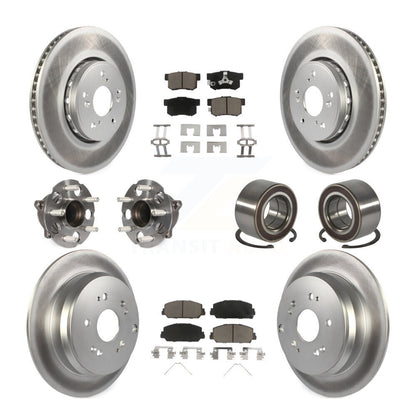 Kit de plaquettes de rotor de frein revêtues de roulement de moyeu avant et arrière (10 pièces) pour Acura RDX FW 13-18