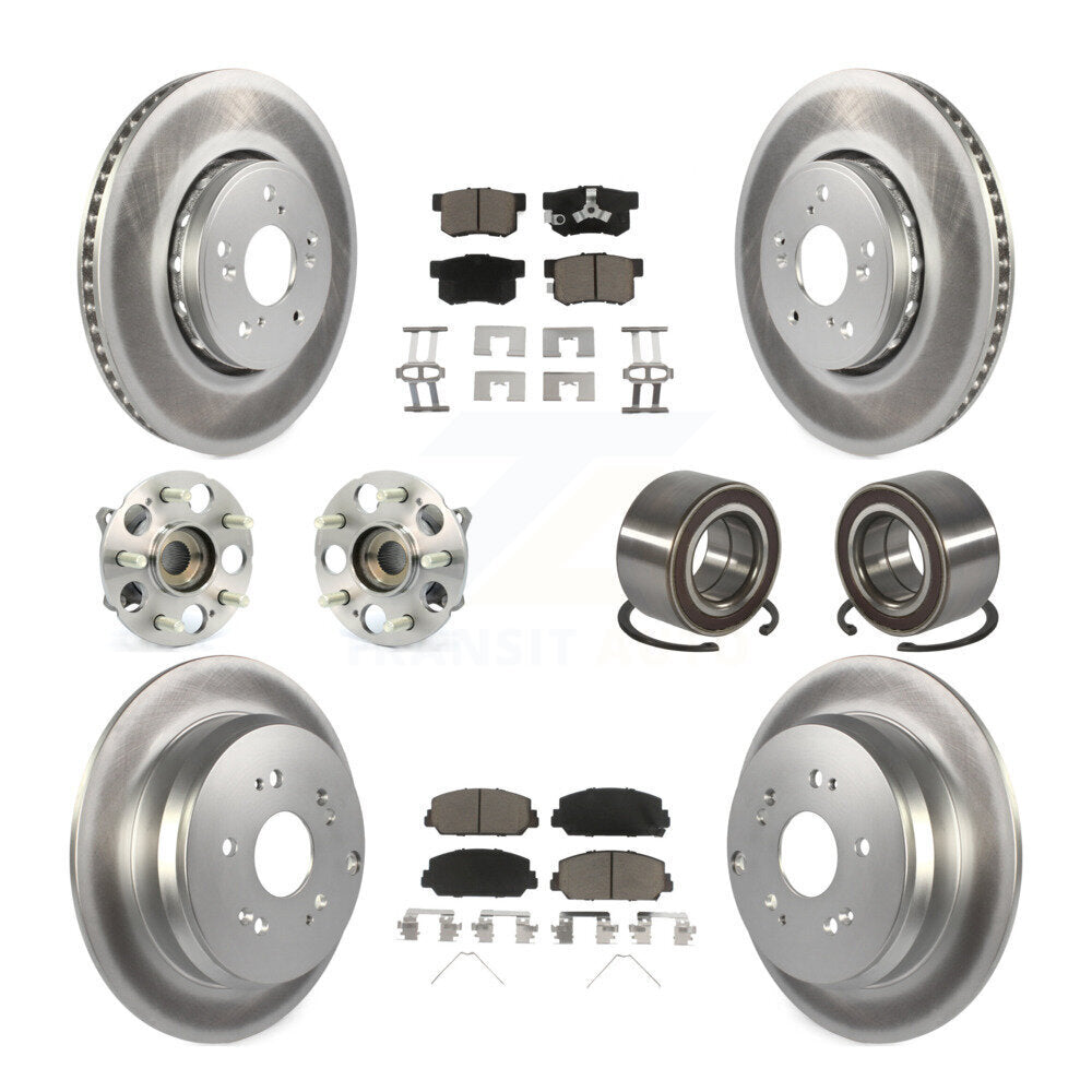 Kit de plaquettes de rotor de frein revêtues de roulement de moyeu avant et arrière (10 pièces) pour Acura RDX AW 17-18