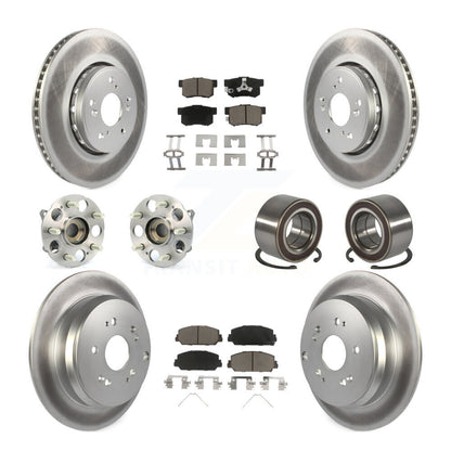 Kit de plaquettes de rotor de frein revêtues de roulement de moyeu avant et arrière (10 pièces) pour Acura RDX AW 17-18