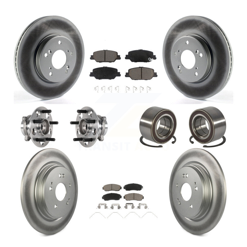 Kit de Rotor et de plaquettes de frein à disque revêtus de roulement de moyeu avant et arrière (10 pièces) pour Honda CR-