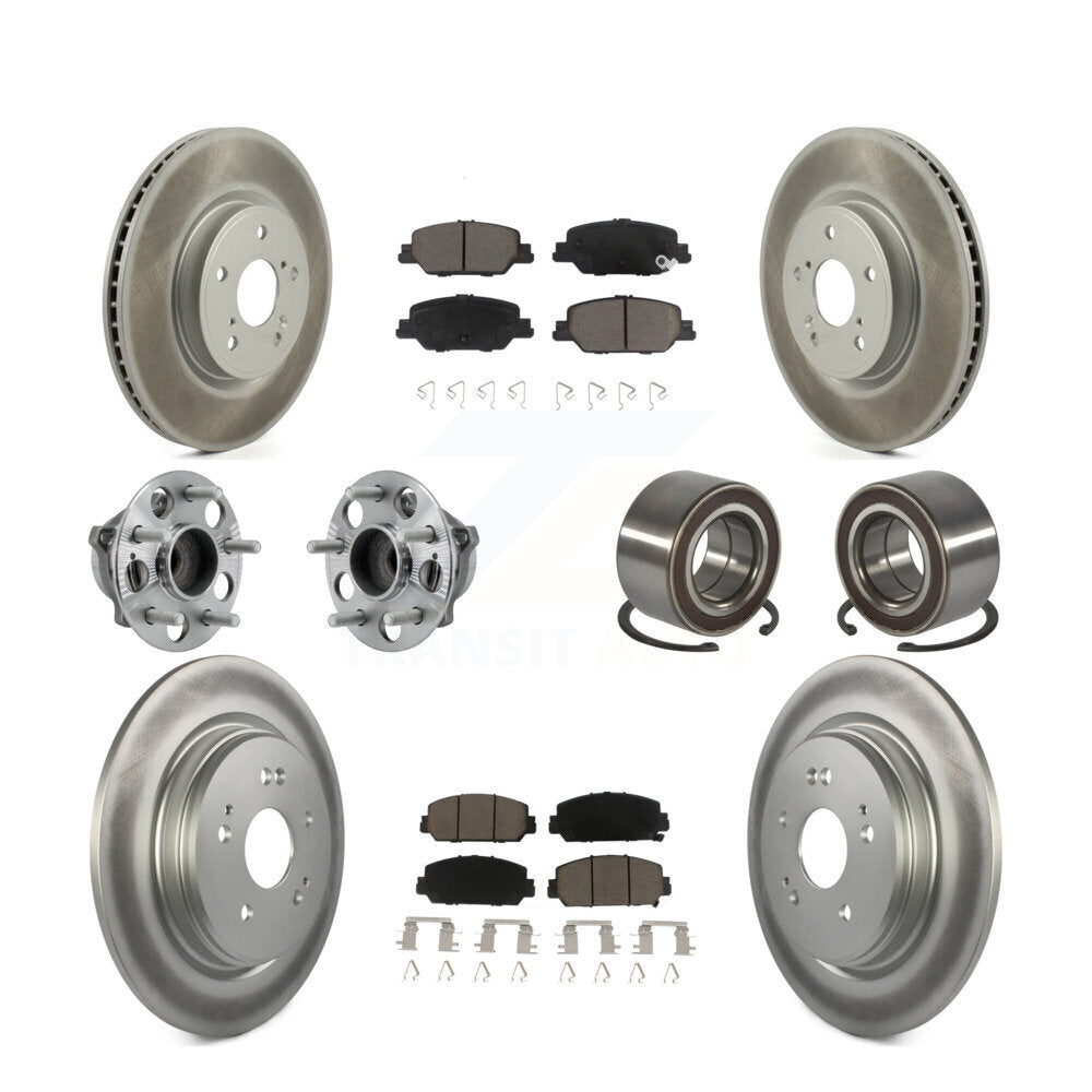 Kit de Rotor et de plaquettes de frein à disque revêtus de roulement de moyeu avant et arrière (10 pièces) pour Honda CR-