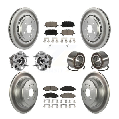 Kit de plaquettes de rotor de frein revêtues de roulement de moyeu avant et arrière (10 pièces) pour Acura MDX AW 14-16