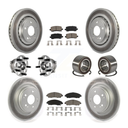 Kit de rotors et plaquettes de frein à disque revêtus de roulement de moyeu avant et arrière (10 pièces) pour Acura MD