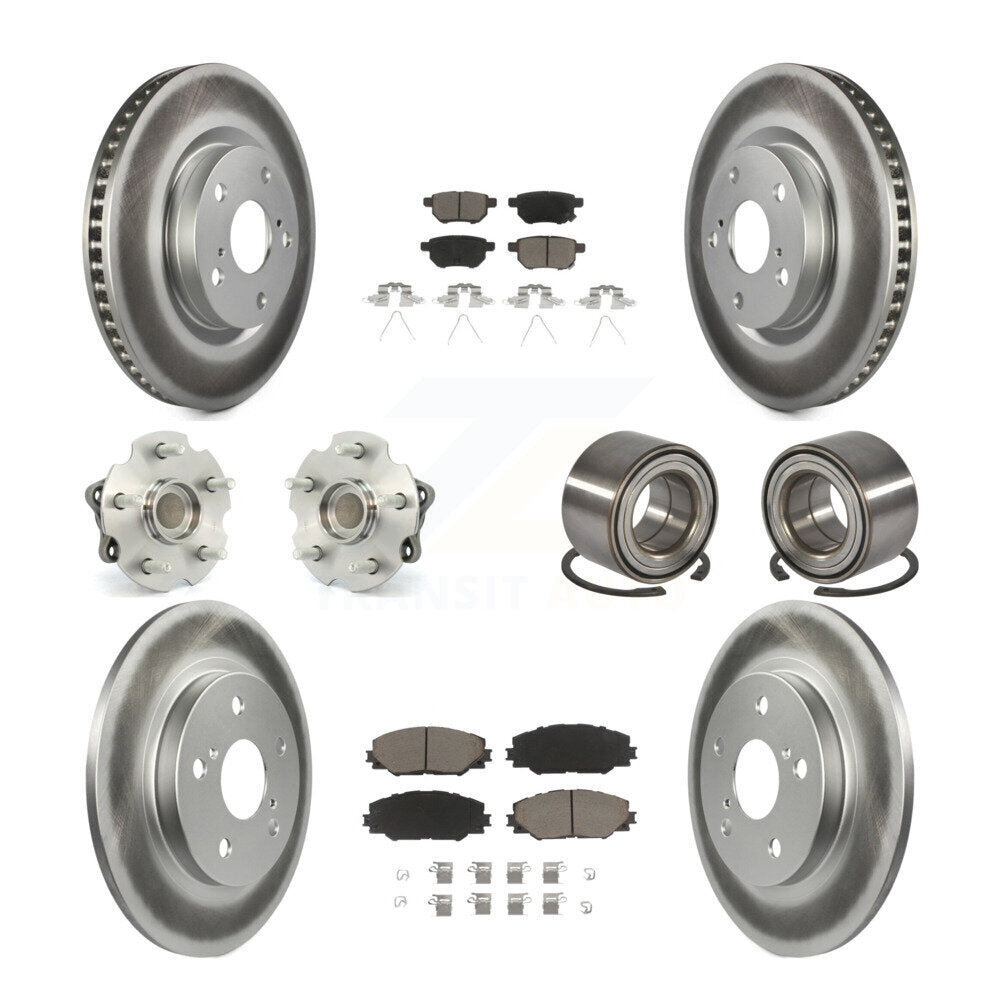 Kit de rotor et de plaquettes de frein revêtus de roulement de moyeu avant et arrière (10 pièces) pour Toyota Corolla i