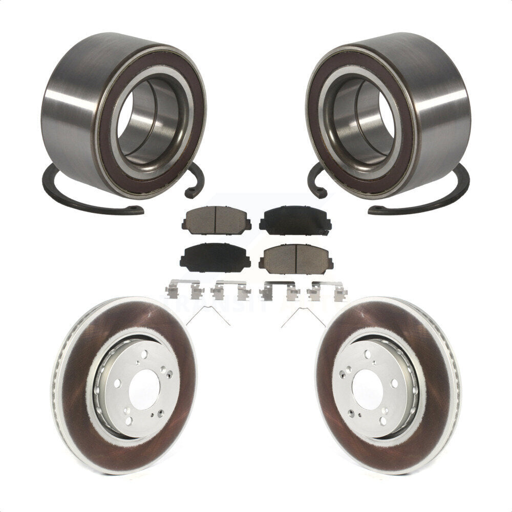 Kit de rotors de frein à disque enduits de roulement de roue avant et de plaquettes en céramique pour Acura RLX