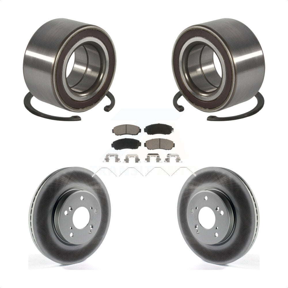Kit de rotors de frein à disque revêtus de roulement de roue avant et de plaquettes en céramique pour Honda CR-