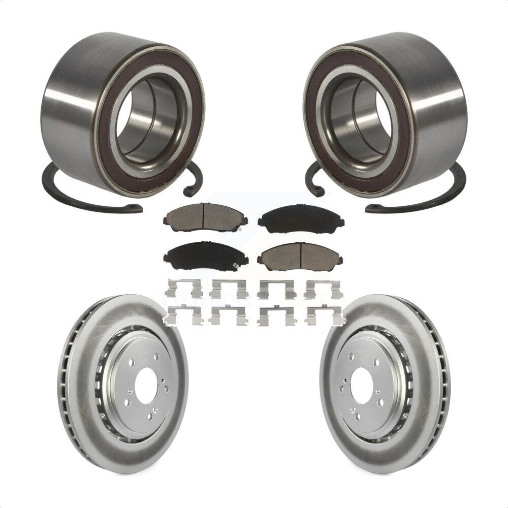 Kit de rotor et plaquettes de frein à disque revêtus de roulement de roue avant pour Acura MD 2014 – 2016