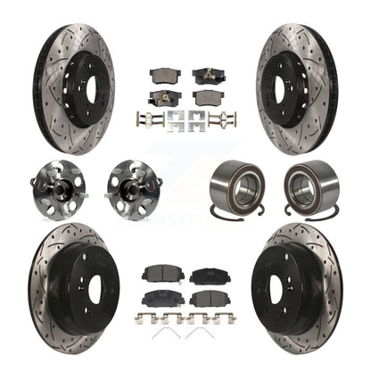Kit de plaquettes de rotor de frein revêtues de roulement de moyeu avant et arrière (10 pièces) pour Acura RDX AW 13-16