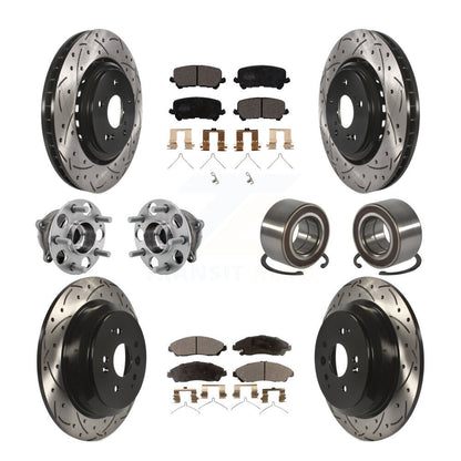 Kit de plaquettes de rotor de frein revêtues de roulement de moyeu avant et arrière (10 pièces) pour Acura MDX AW 14-16